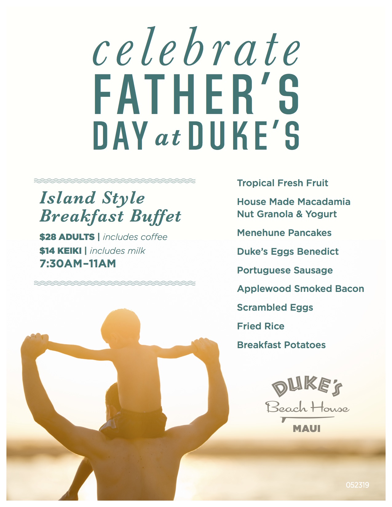 Celebrate fathers day menu